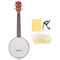 Los mejores  - Dilwe Banjo de 4 Cuerdas Set- 4-String Banjo con Cuerdas BJ10 Capo Paño de Limpieza Set Regalo de Instrumentos Musicales…